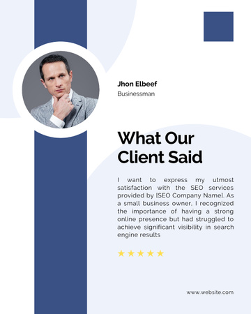 Review of Businessman about Service Instagram Post Vertical Design Template