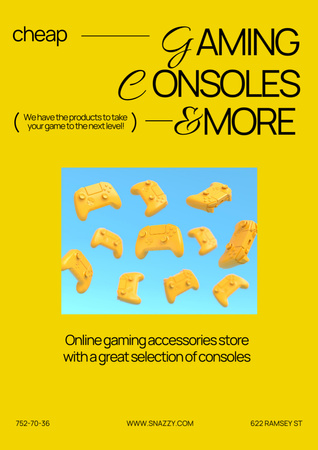 Gaming Gear Ad Poster A3 Modelo de Design