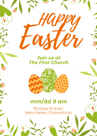 Easter Holiday Celebration Announcement Invitation Design Template