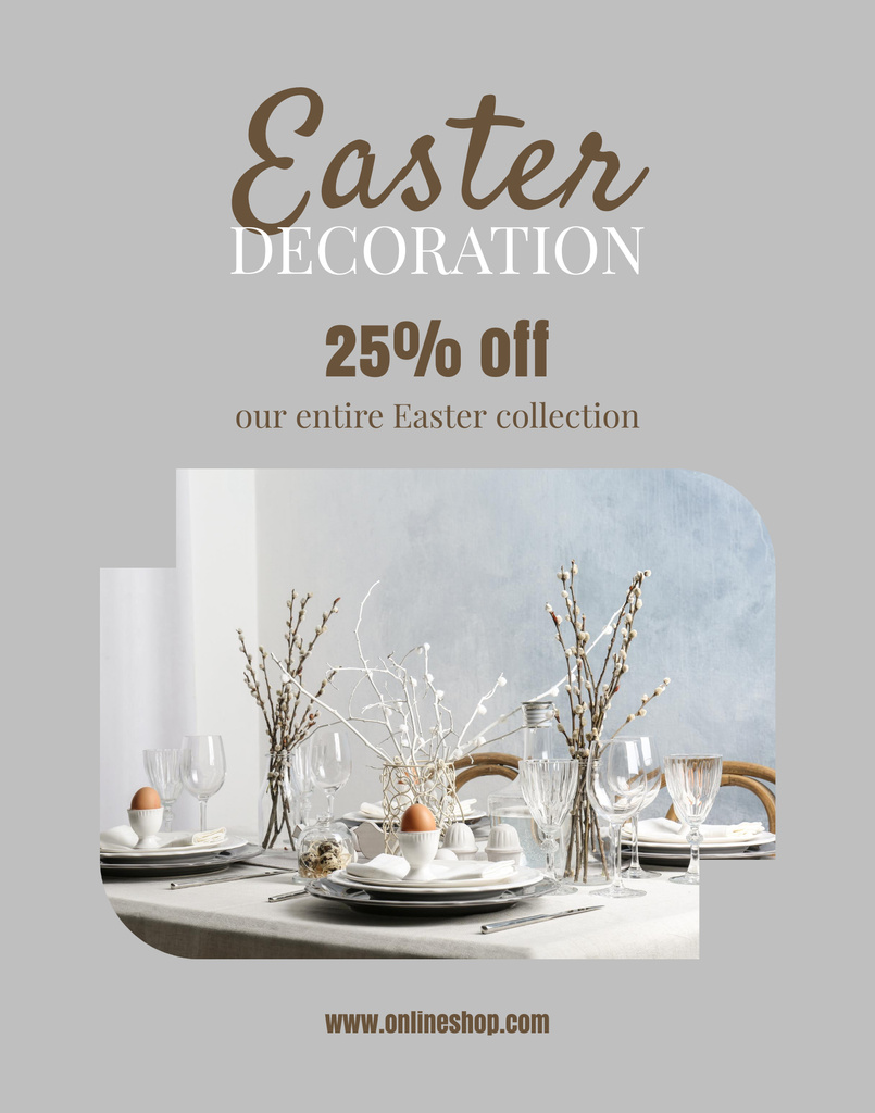 Easter Holiday Sale of Decorations Poster 22x28in Design Template