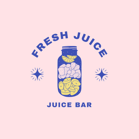 Juice Bars Offer with Healthy Drink Logo Tasarım Şablonu