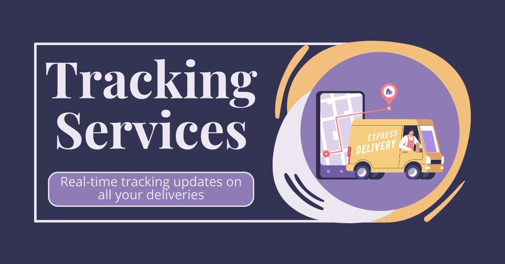 Tracking Services for Your Orders Facebook AD Šablona návrhu
