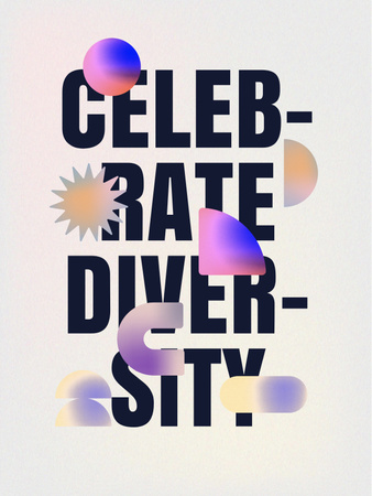 Designvorlage Inspirational Phrase about Diversity für Poster US
