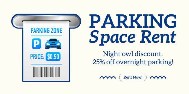 Modèle de visuel Rent Parking Space at Discount - Twitter