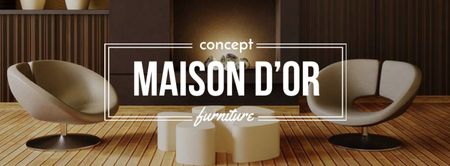 Home decor design with modern furniture Facebook cover Design Template