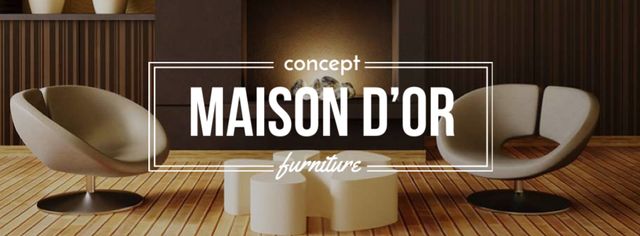 Home decor design with modern furniture Facebook cover Tasarım Şablonu