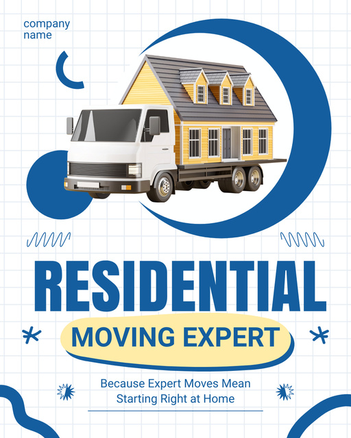 Designvorlage Services of Residential Moving Expert für Instagram Post Vertical