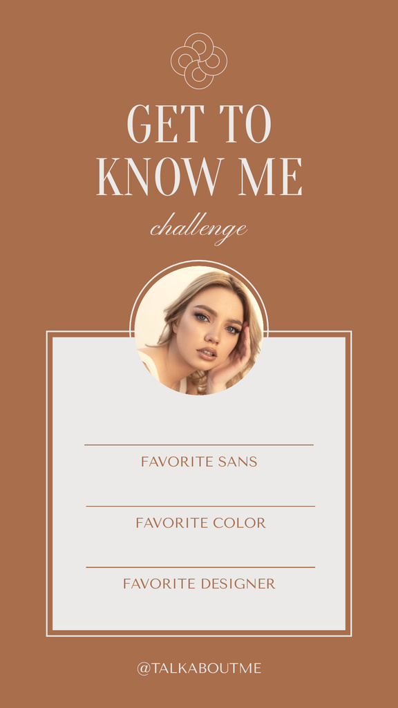 Get To Know Me Quiz with Attractive Woman Instagram Story Design Template