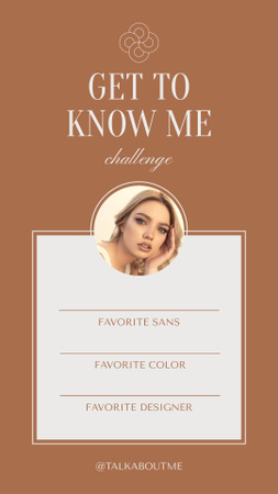 Designvorlage Get To Know Me Quiz with Attractive Woman für Instagram Story