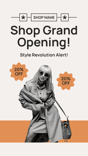 Ontwerpsjabloon van Instagram Story van Spectacular Fashion Store Grand Opening With Discounts