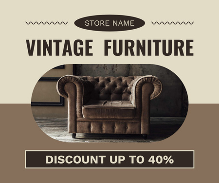 Chic Leather Armchair On Discounted Rates Offer Facebook Design Template