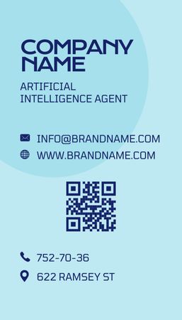 Artificial Intelligence Agent Services Business Card US Vertical Design Template