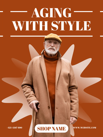 Template di design Stile alla moda per l'offerta degli anziani Poster US