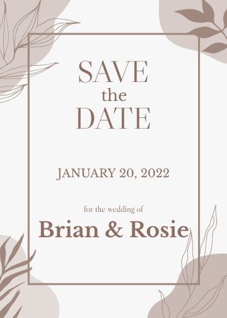 Wedding Announcement in January Invitation Design Template