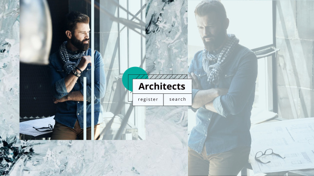Architect working with blueprints Youtube Modelo de Design