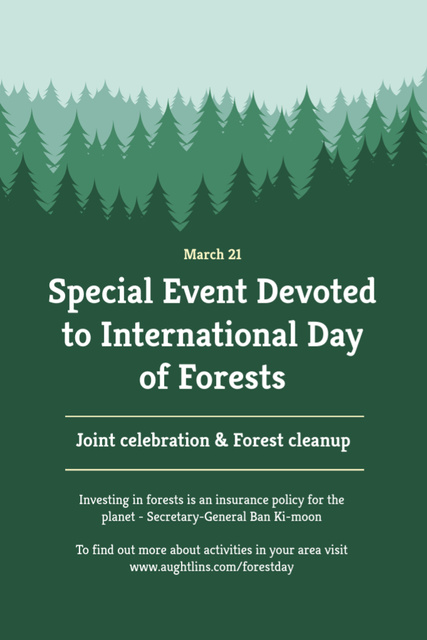Announcement of International Day of Forests Event Flyer 4x6in Modelo de Design