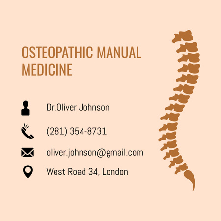 Osteopathic Manual Medicine Offer Square 65x65mm Design Template