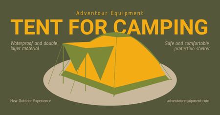 Camping Tent Advertisement Facebook AD Design Template