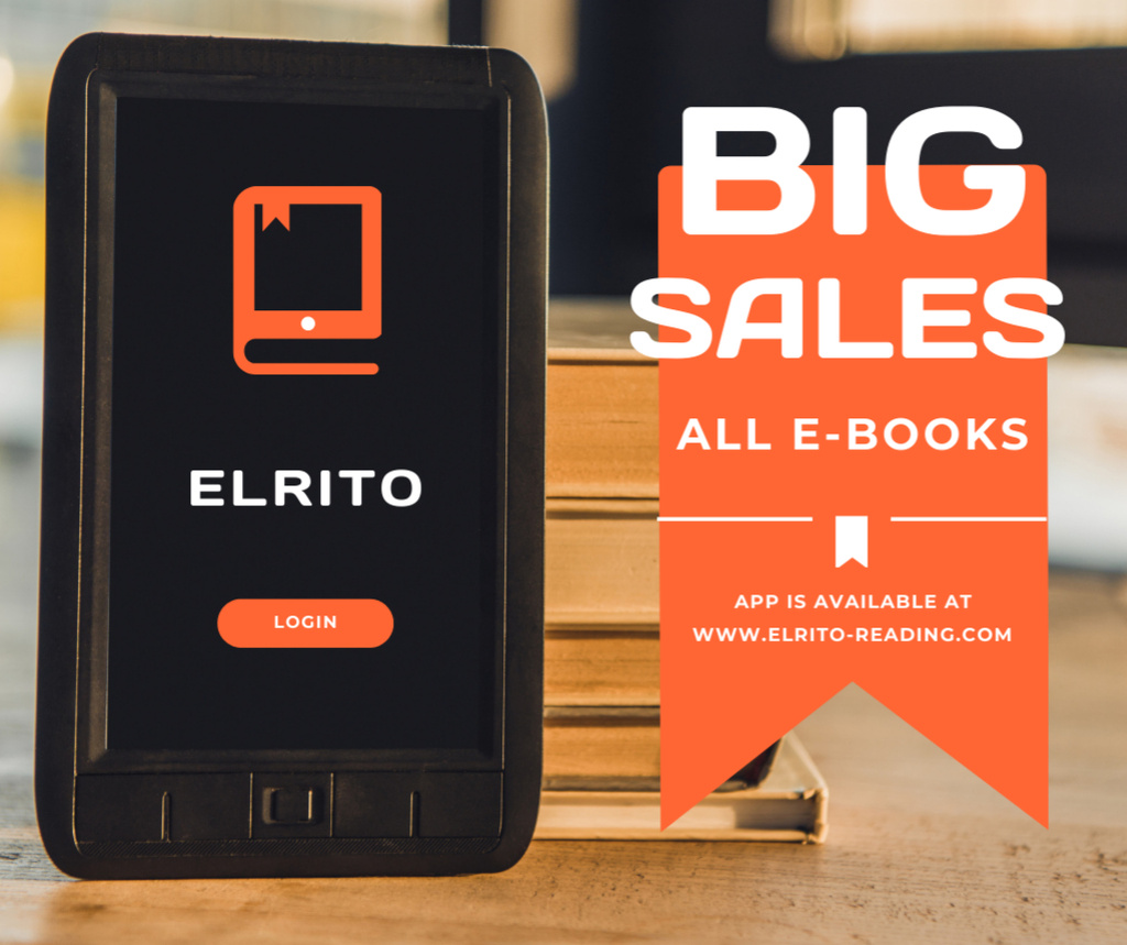 Designvorlage Gadgets Store E-books Sale für Facebook