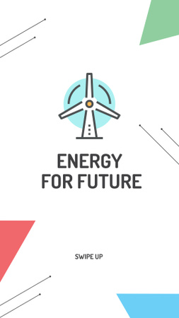 Designvorlage Förderung alternativer Energiequellen mit Windkraftanlage für Instagram Story