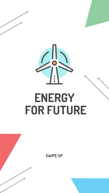 Alternative Energy Sources Ad with Wind Turbine Instagram Story Tasarım Şablonu