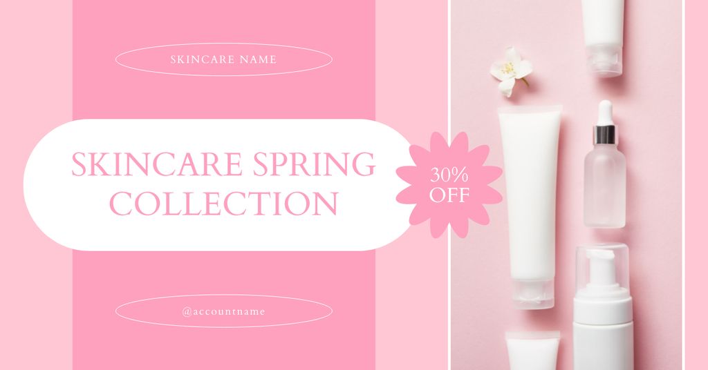 Spring Collection Skin Care Sale Facebook AD Šablona návrhu