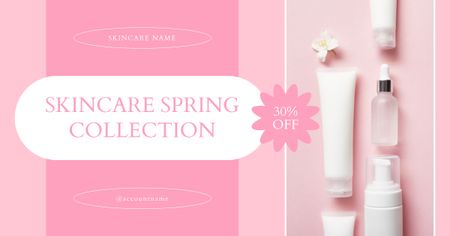 Spring Collection Skin Care Sale Facebook AD Design Template