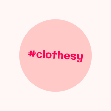 Fashion Ad with Creative Pink Emblem Logo Design Template