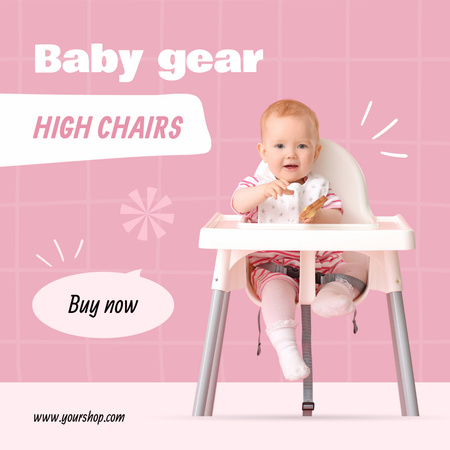 Oferta de artigos para bebês e cadeiras altas Animated Post Modelo de Design