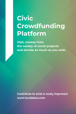 Crowdfunding Platform ad on Stone pattern Invitation 6x9in Design Template