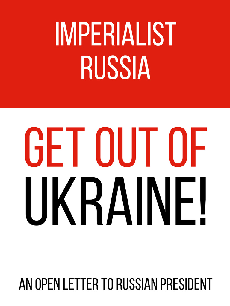 Open Letter to Russian President Poster US Design Template