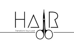 Hair Studio Offer with Scissors on White