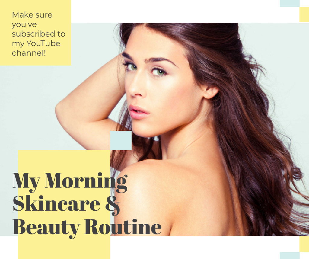 Plantilla de diseño de Skincare Routine Tips Woman with Glowing Skin Facebook 