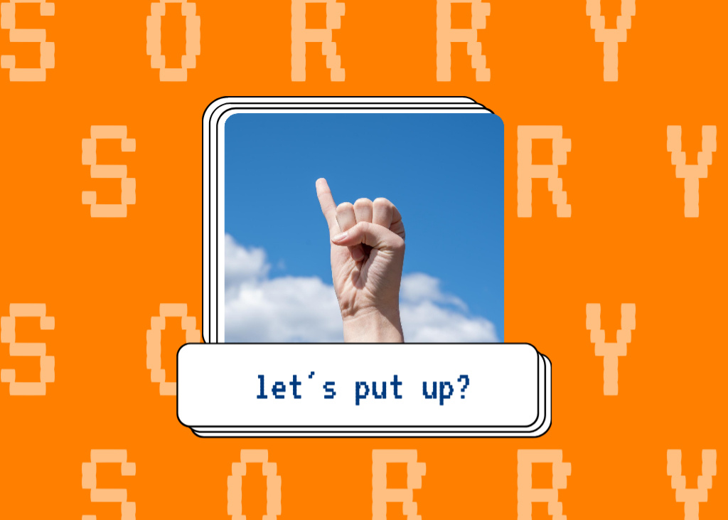 I'm Sorry Phrase on Orange Postcard 5x7in – шаблон для дизайну