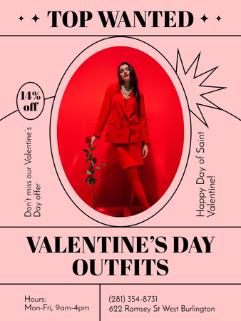Designvorlage Angebot von Outfits zum Valentinstag für Poster US