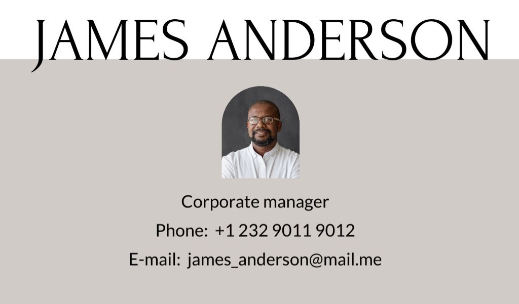 Ontwerpsjabloon van Business card van Corporate Manager Contacts