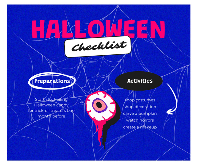 Ontwerpsjabloon van Facebook van Halloween Preparation Ad with Scary Eye