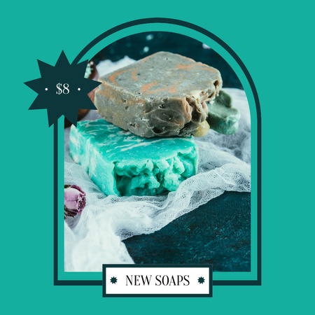 Green Sale of New Soap Instagram Design Template