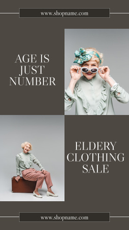 Inspirational Quote And Elderly Clothes Sale Offer Instagram Story Design Template