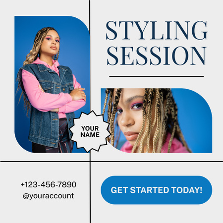 Styling Session and Other Fashion Services LinkedIn post Design Template