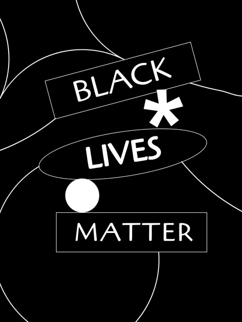 Designvorlage Protest Against Racism on Black für Poster 36x48in