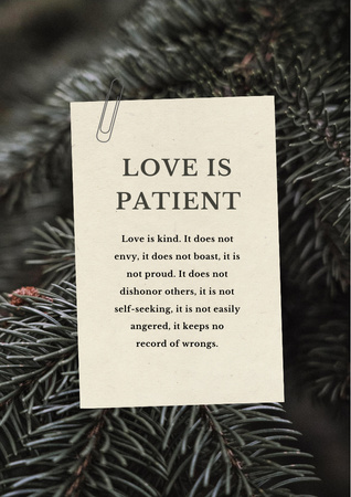Designvorlage Quote about Love with Palm Leaves für Poster A3