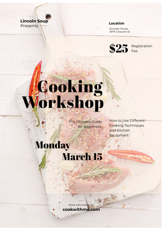 Cooking workshop advertisement Poster Πρότυπο σχεδίασης