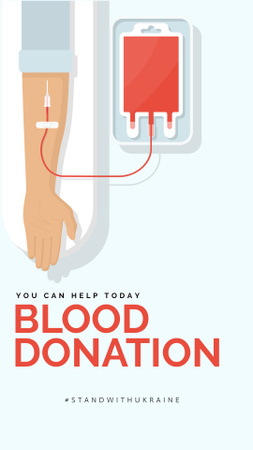 Designvorlage Blood Donation in Ukraine für Instagram Story