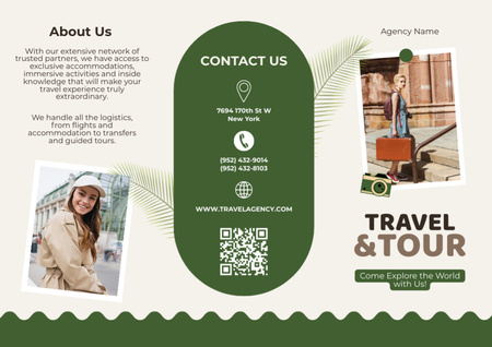 Summer Travel Offer on Green Brochure Design Template