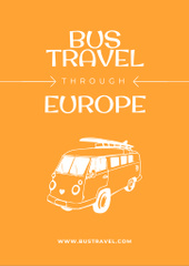 All-inclusive Bus Travel Excursions Announcement With In Orange