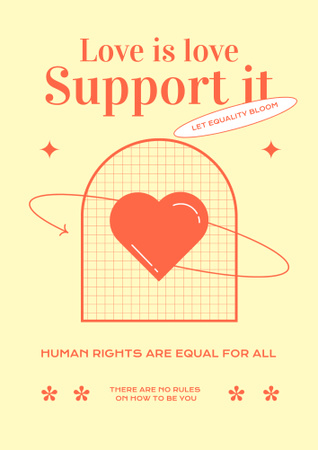 Supporting LGBT Understanding with Heart Illustration Poster B2 Design Template
