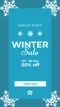 Winter Sale Invitation Instagram Story Design Template