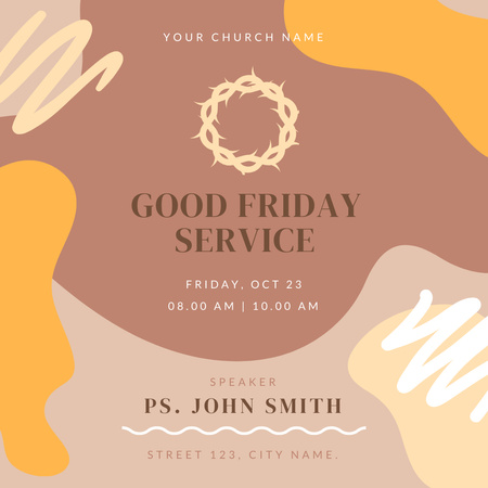 Good Friday Service Announcement Instagram Design Template