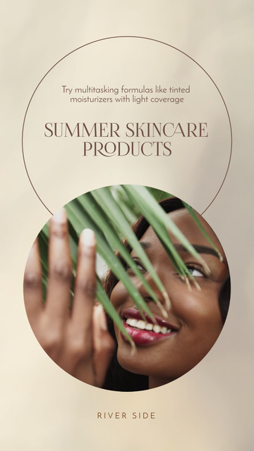 Summer Skincare Products Ad Instagram Video Story Modelo de Design